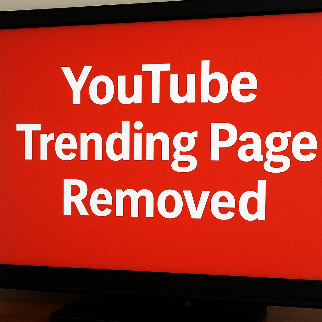 YouTube Trending Page Removed