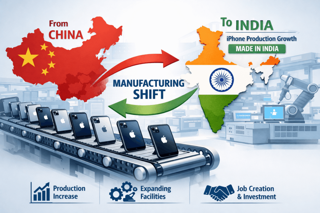 Growth of Apple iPhone production in India