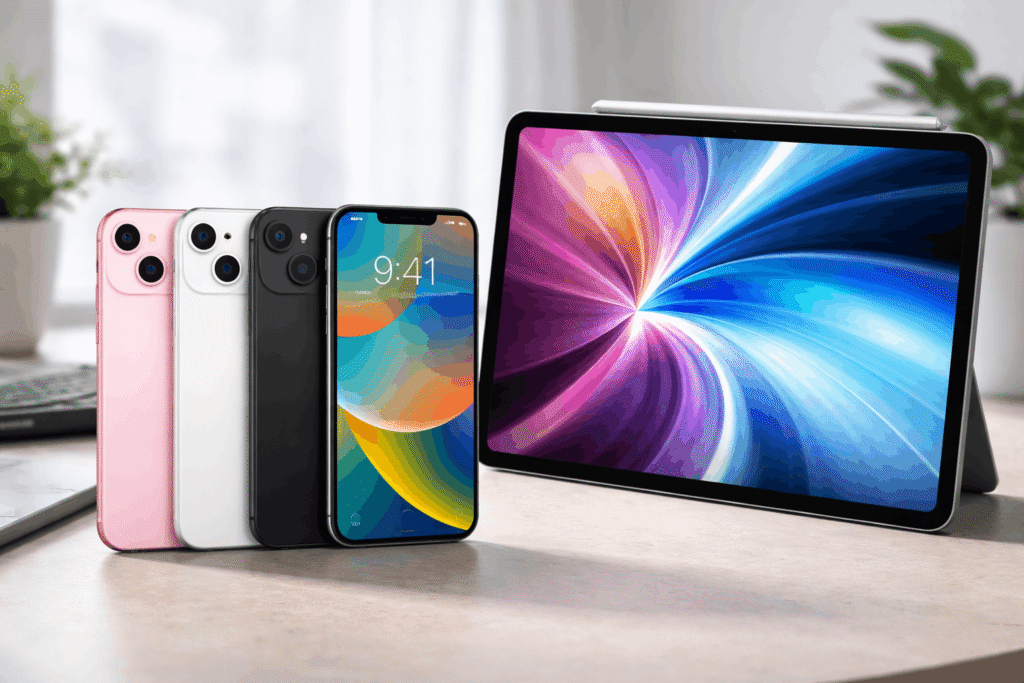 iPhone 17e and iPad Air M4 official launch image showing smartphone and tablet side by side